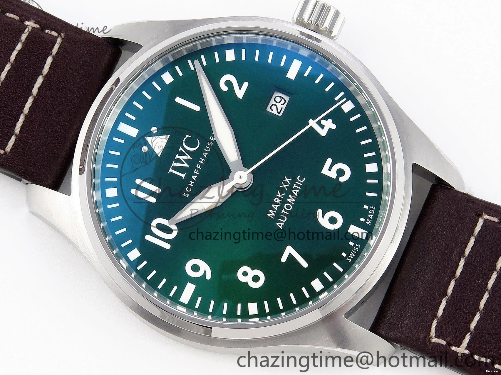 MIROTIME 0127 Pilot Mark XX IW328205 ZF 1:1 Best Edition Green Dial on Brown Leather Strap A UrbanStyle 7029